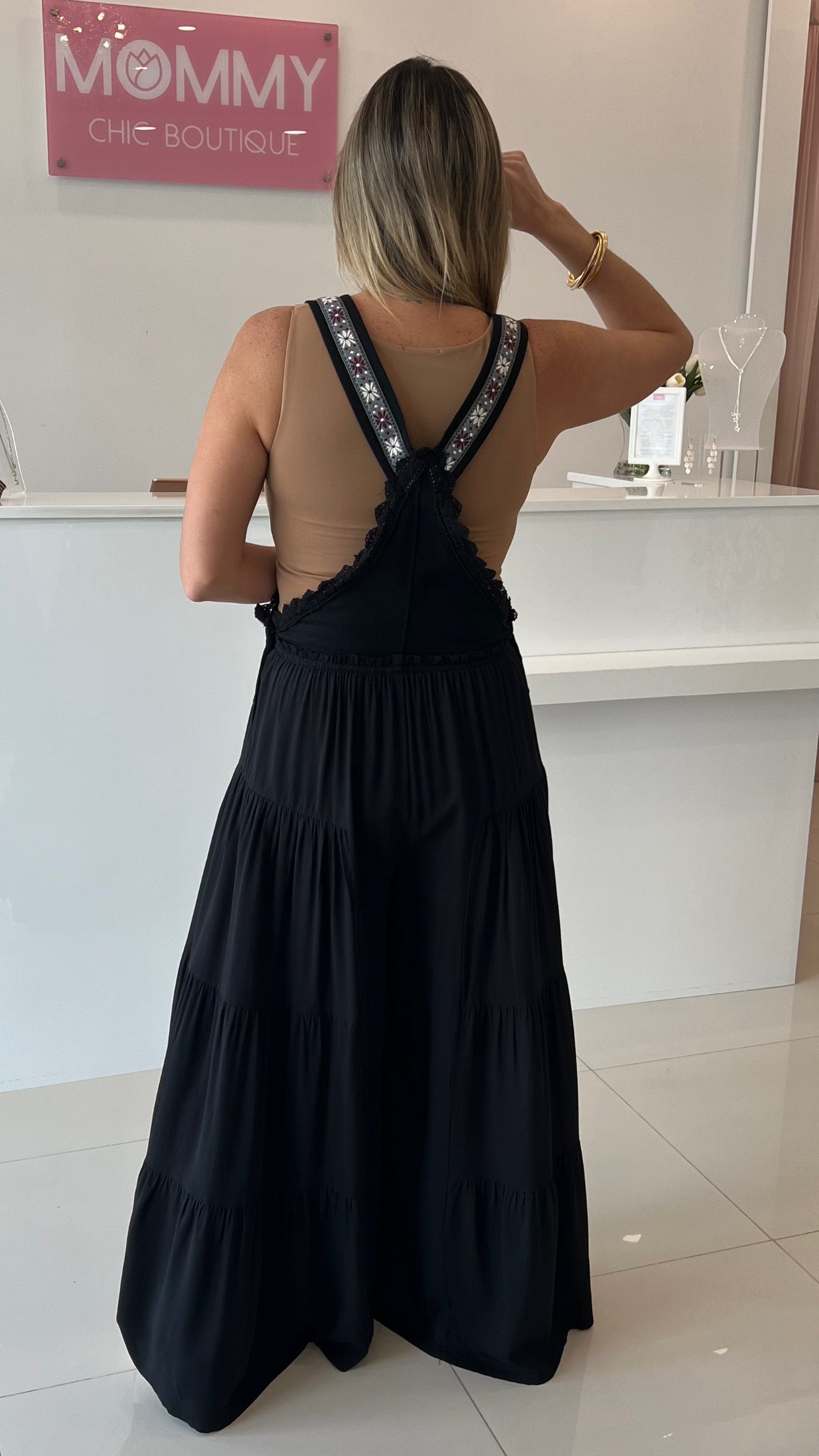 Lace trim jumpsuit online