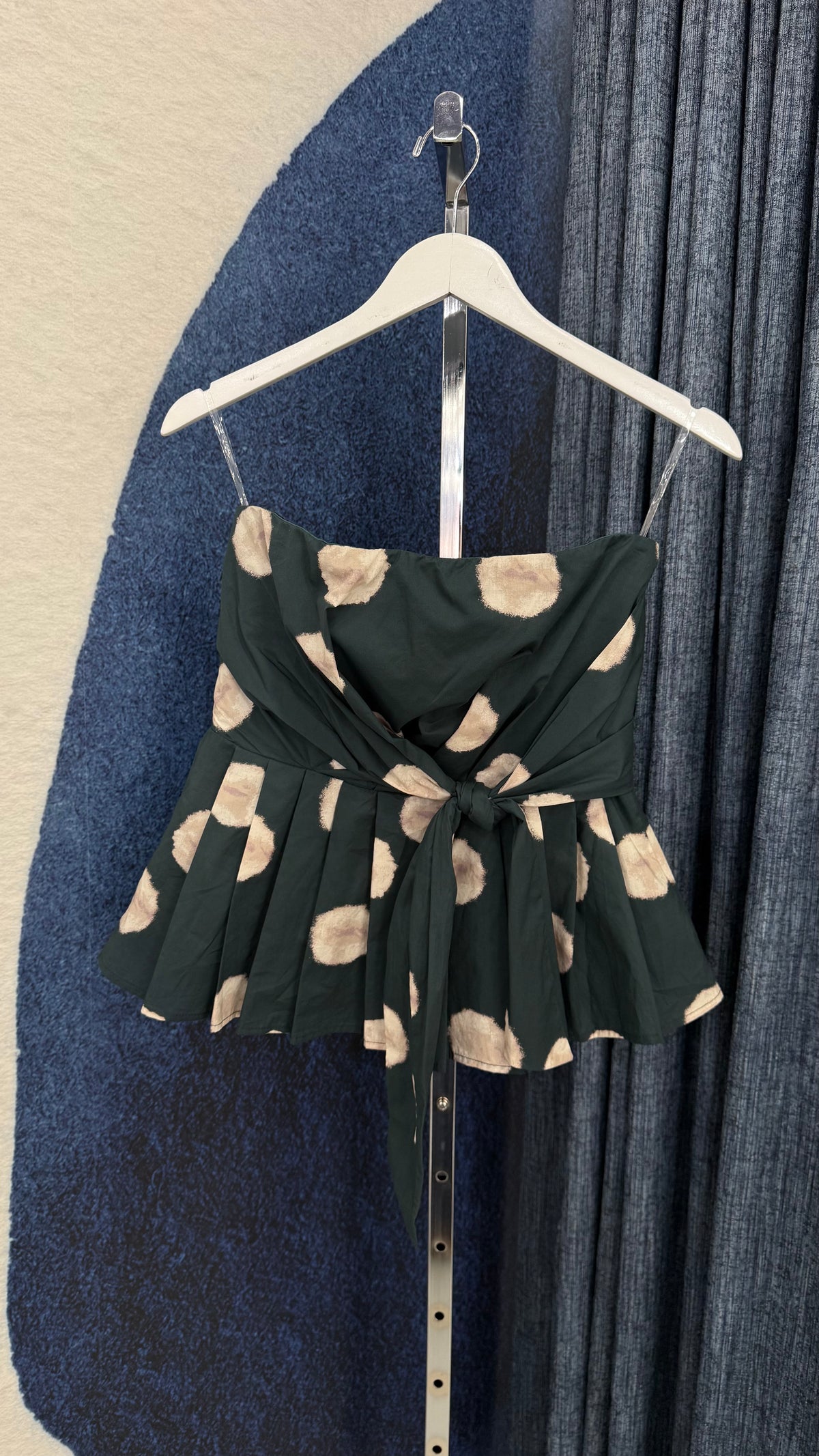 Cotton Strapless Top Green