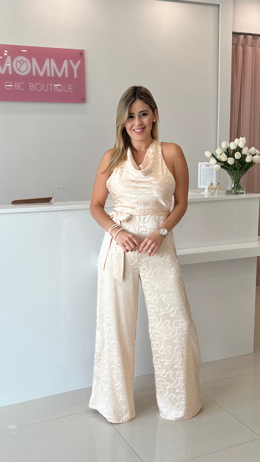 Satin Jumpsuit Ivory