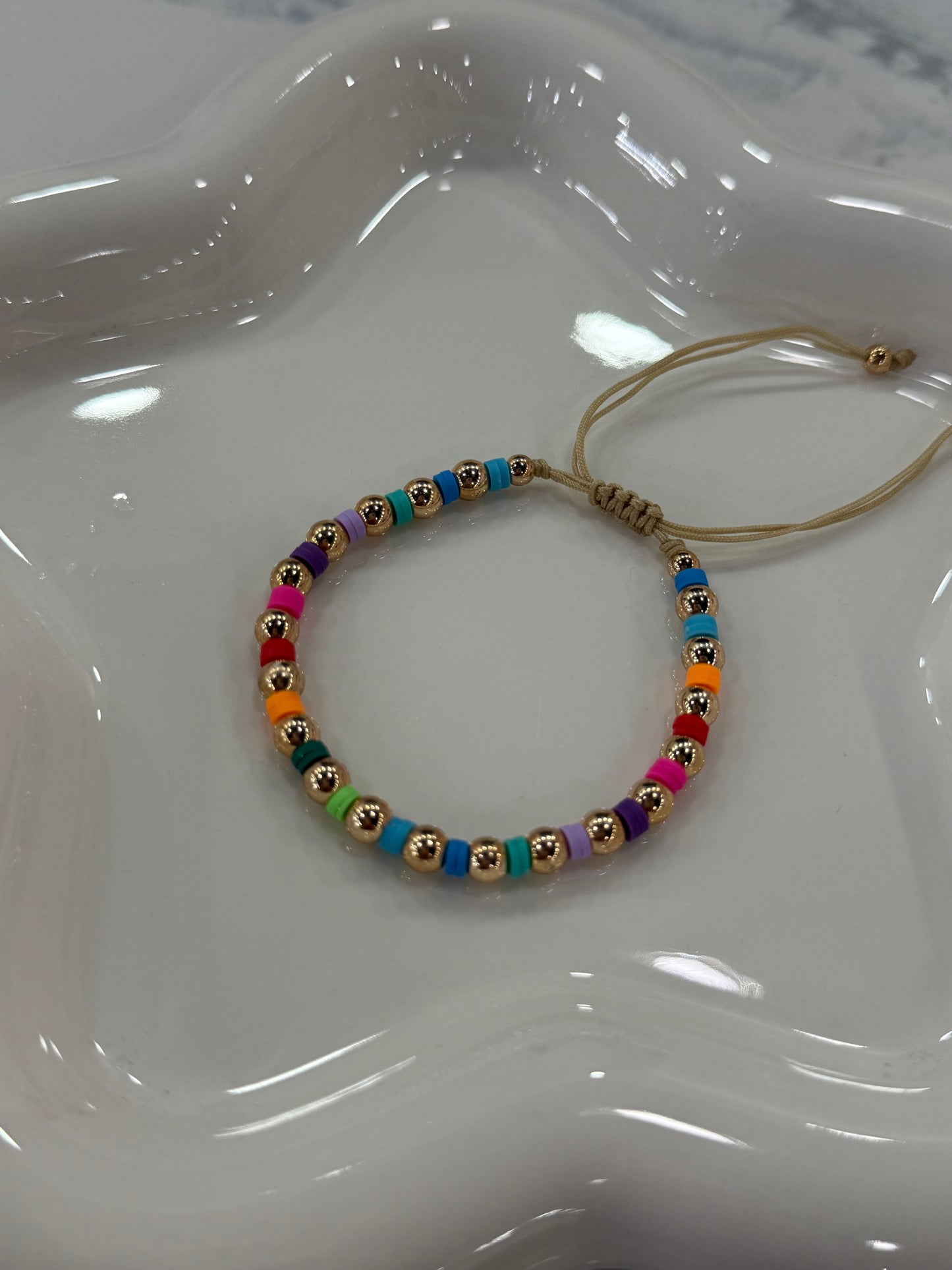 Girls Rubber & Bead Bracelet