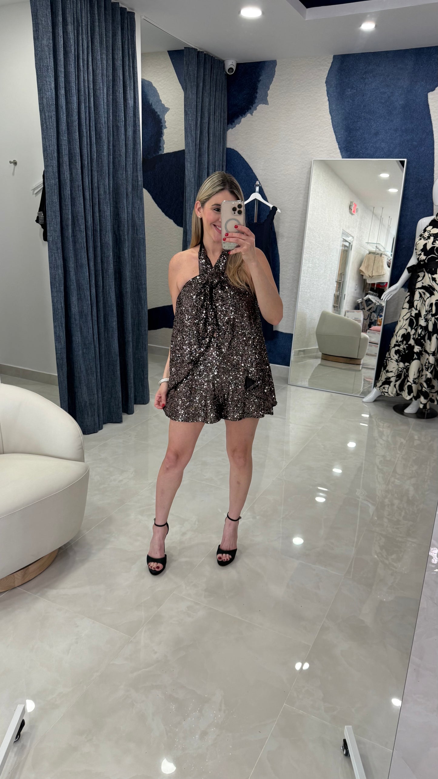 Sequins Halter Top & Short Set