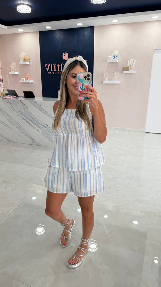 Striped Cami Top & Short Set