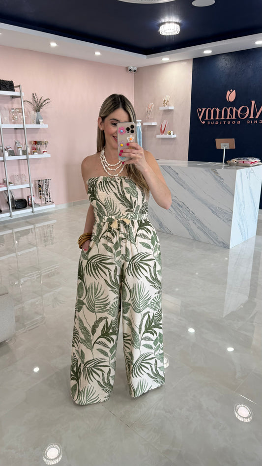Strapless Printed Jumpsuit