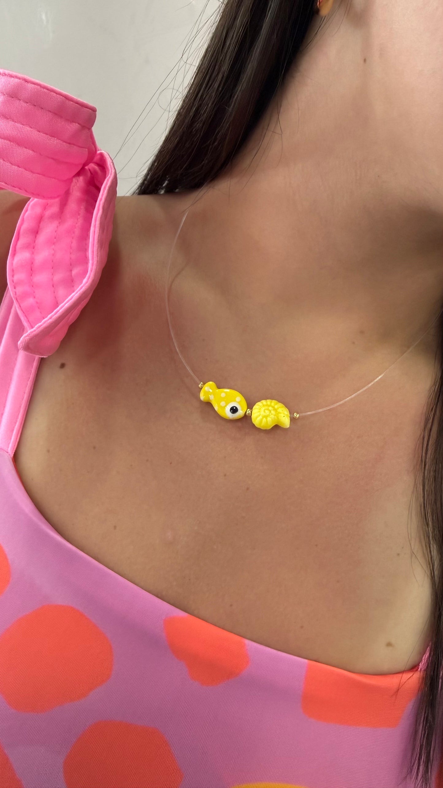 Illusion Necklace Ceramic Fish