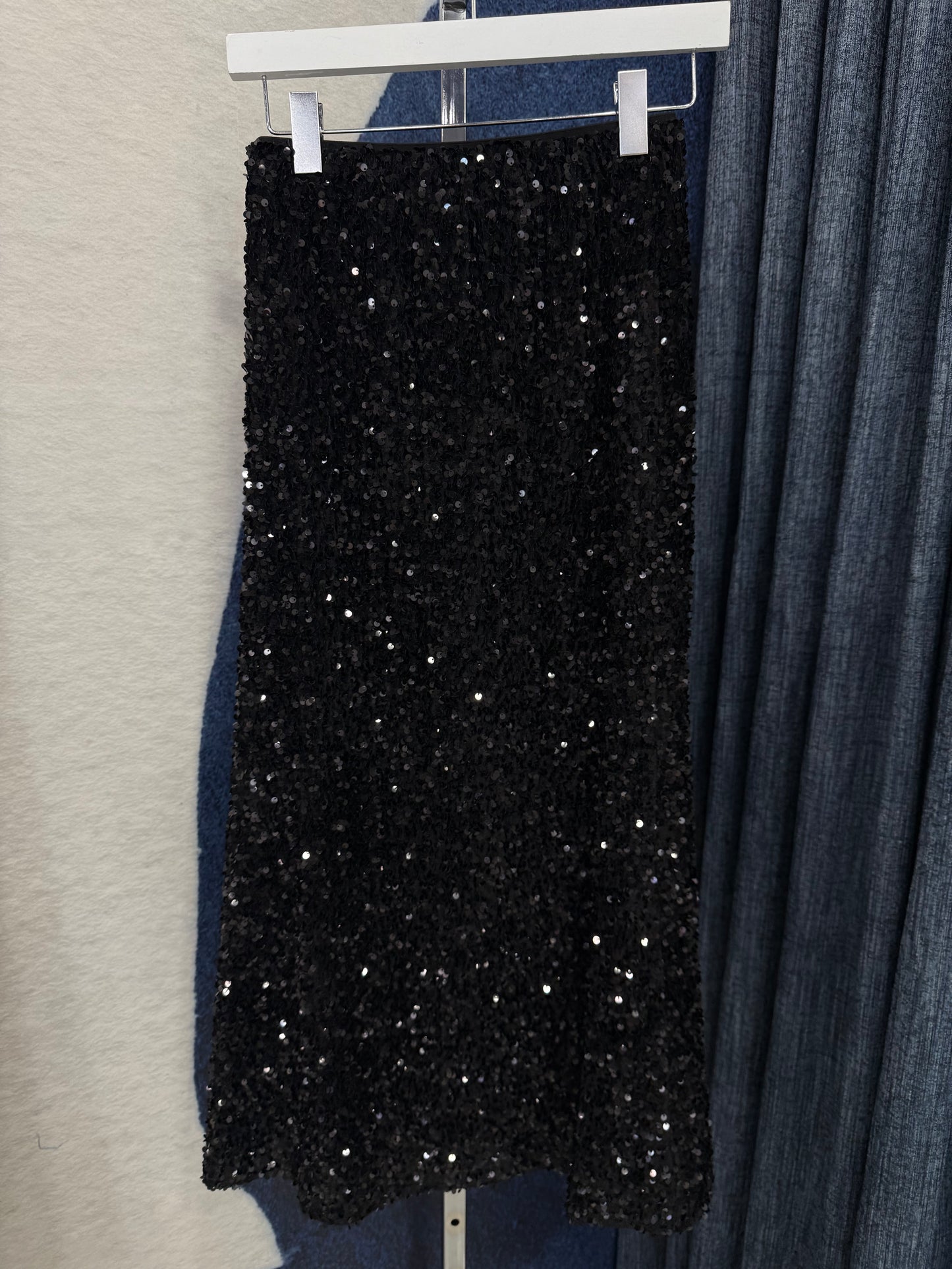 Sequin Maxi Skirt Black