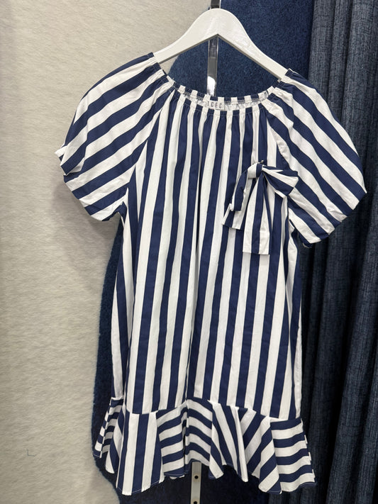 Stripped Short Dress Blue