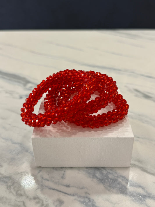 Beaded Bracelet Bundle Red