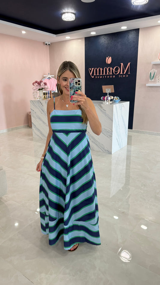 Sleeveless Striped Maxi Dress