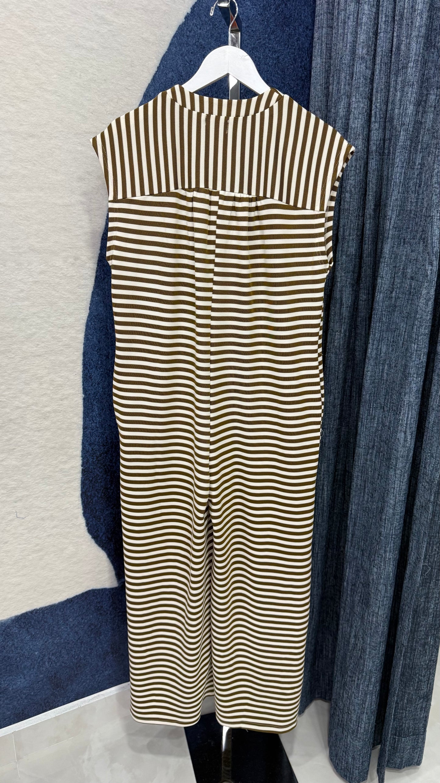 Stripe Jumpsuit Brown / Ivory