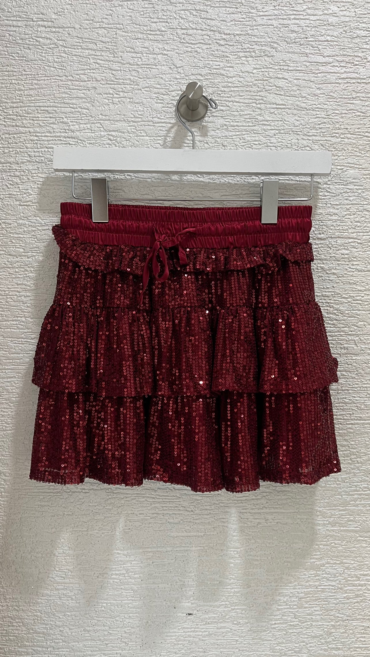 Sequin Skort Burgundy