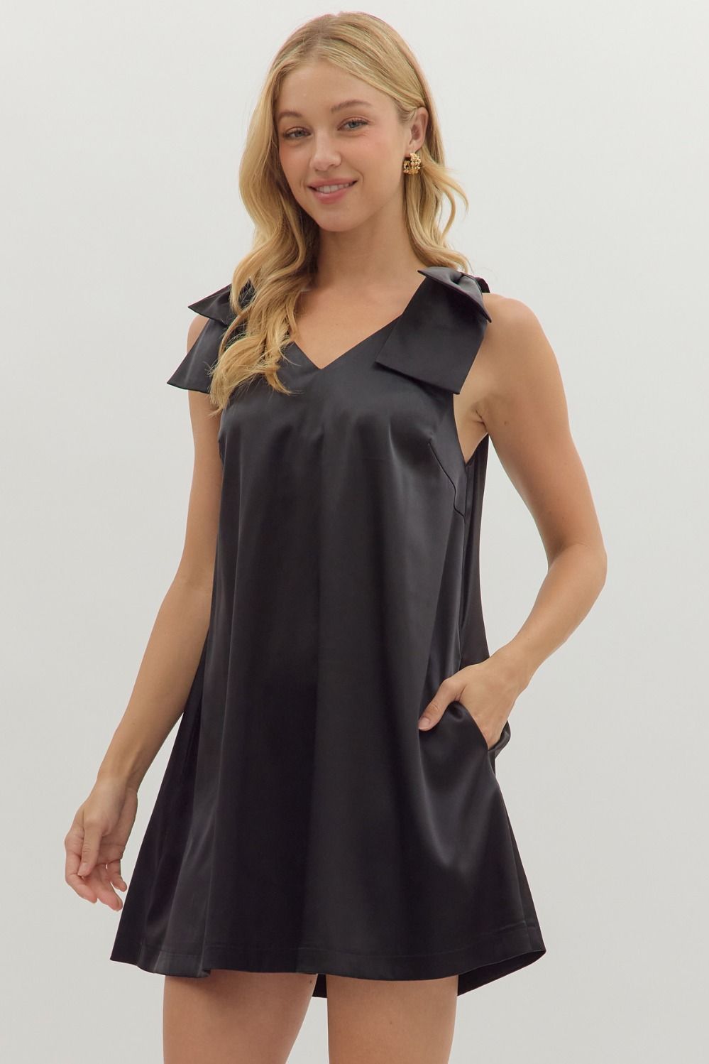 Satin Dress Black