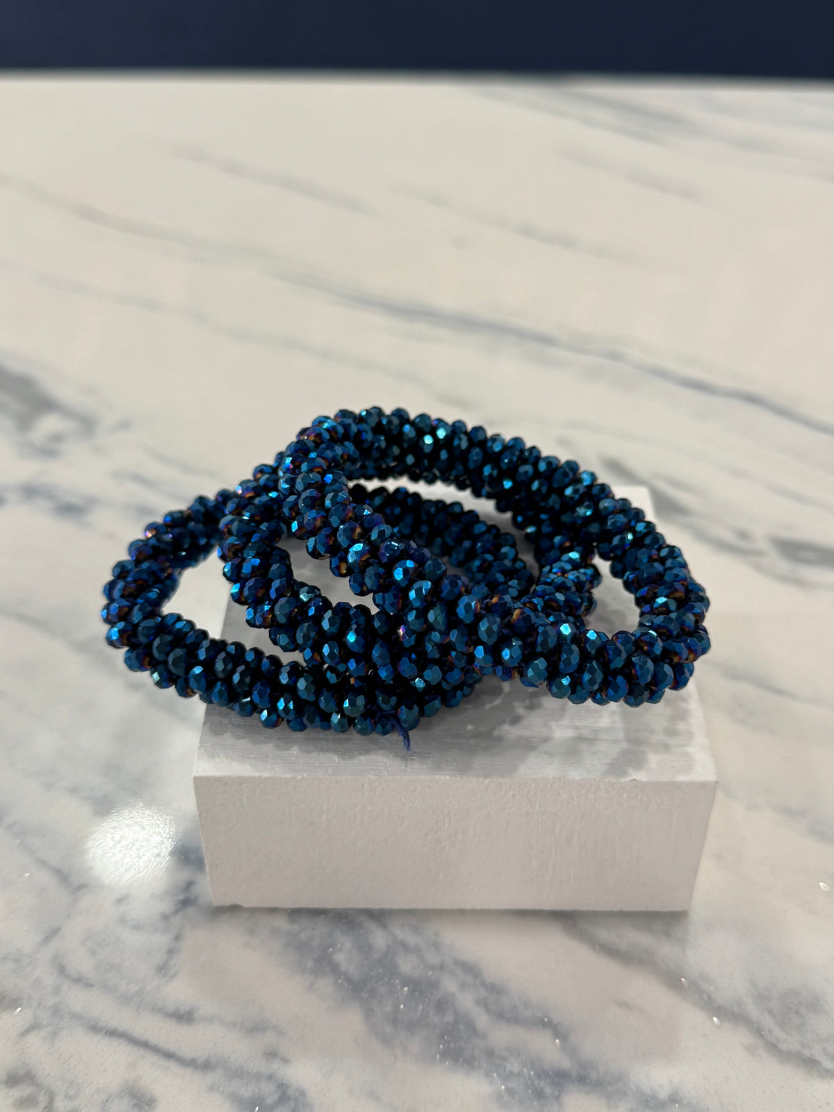 Metallic Blue Bundle Bracelet