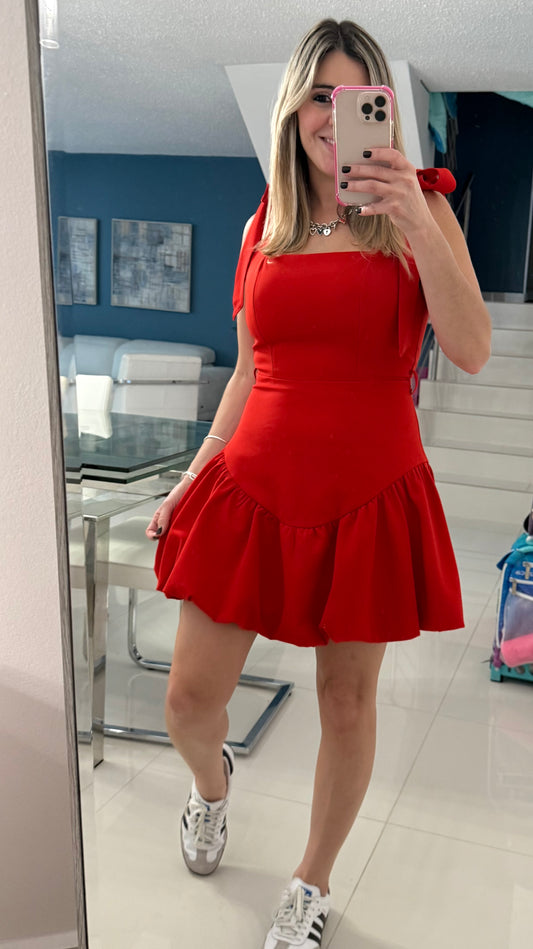 Bubble Dress Red