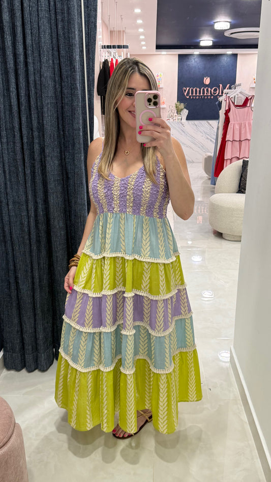 Maxi Dress Color Block