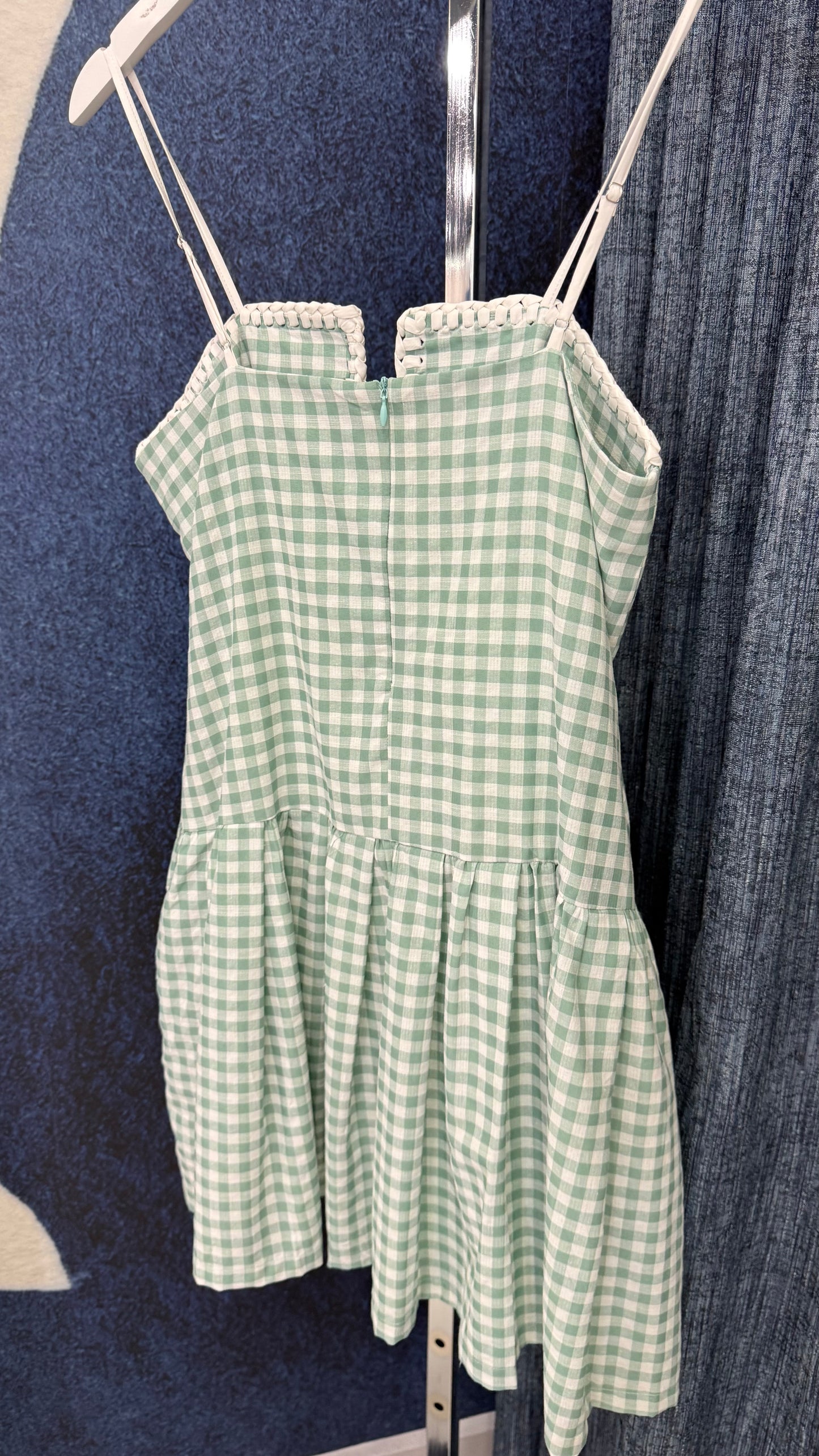 Gingham Dress Sage