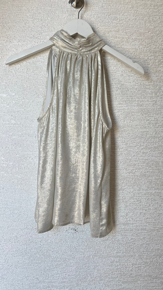 Halter Neck Metallic Top Champagne