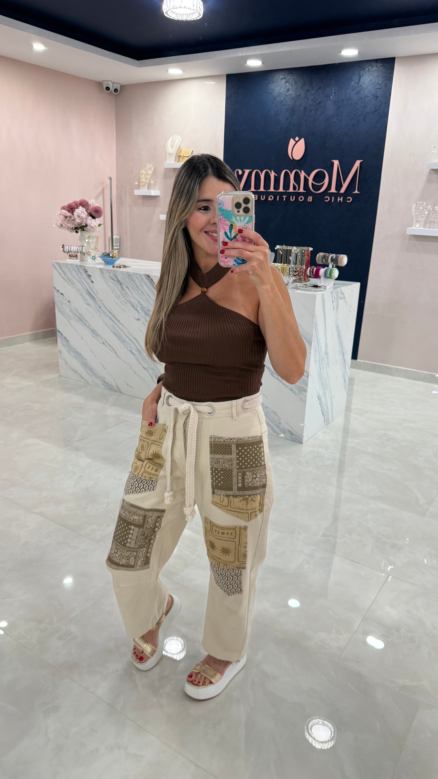 Barrel Patch Denim Oatmeal
