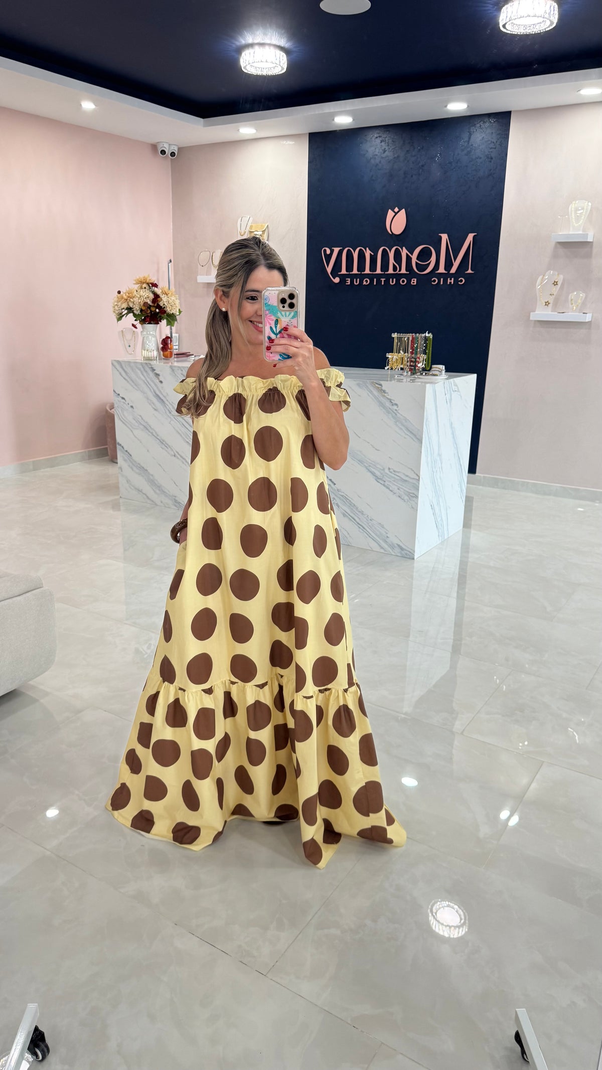 Italy 🇮🇹 Polka Dots Maxi Dress One Size
