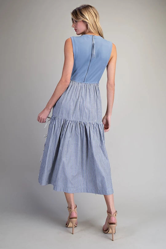 Midi Dress Stripped Blue / White