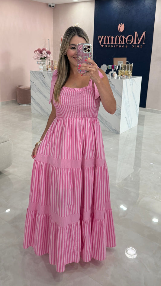 Stripe Maxi Dress Pink