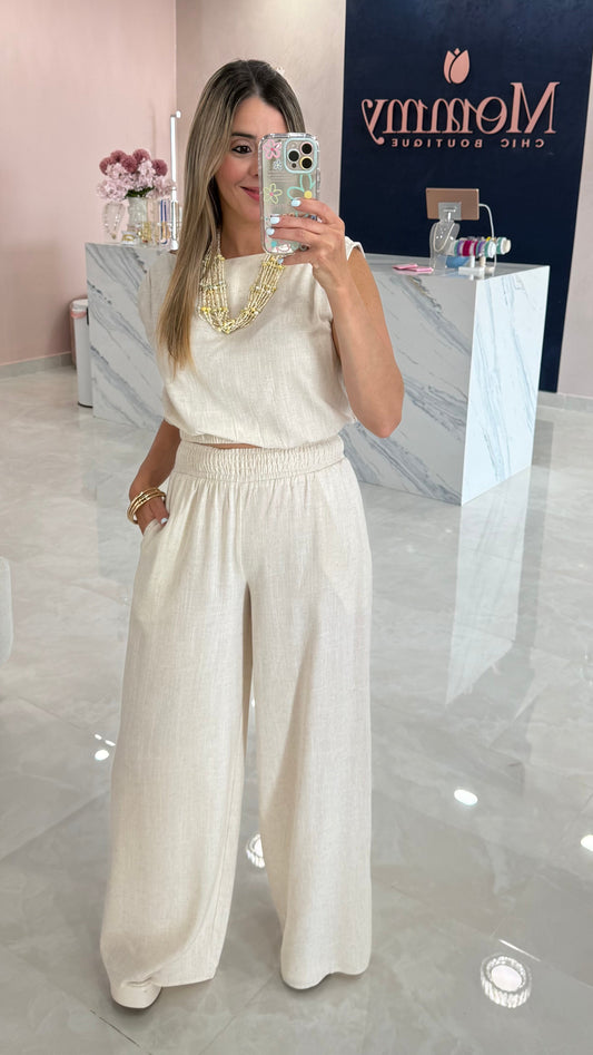 Linen Top & Pant Set Natural
