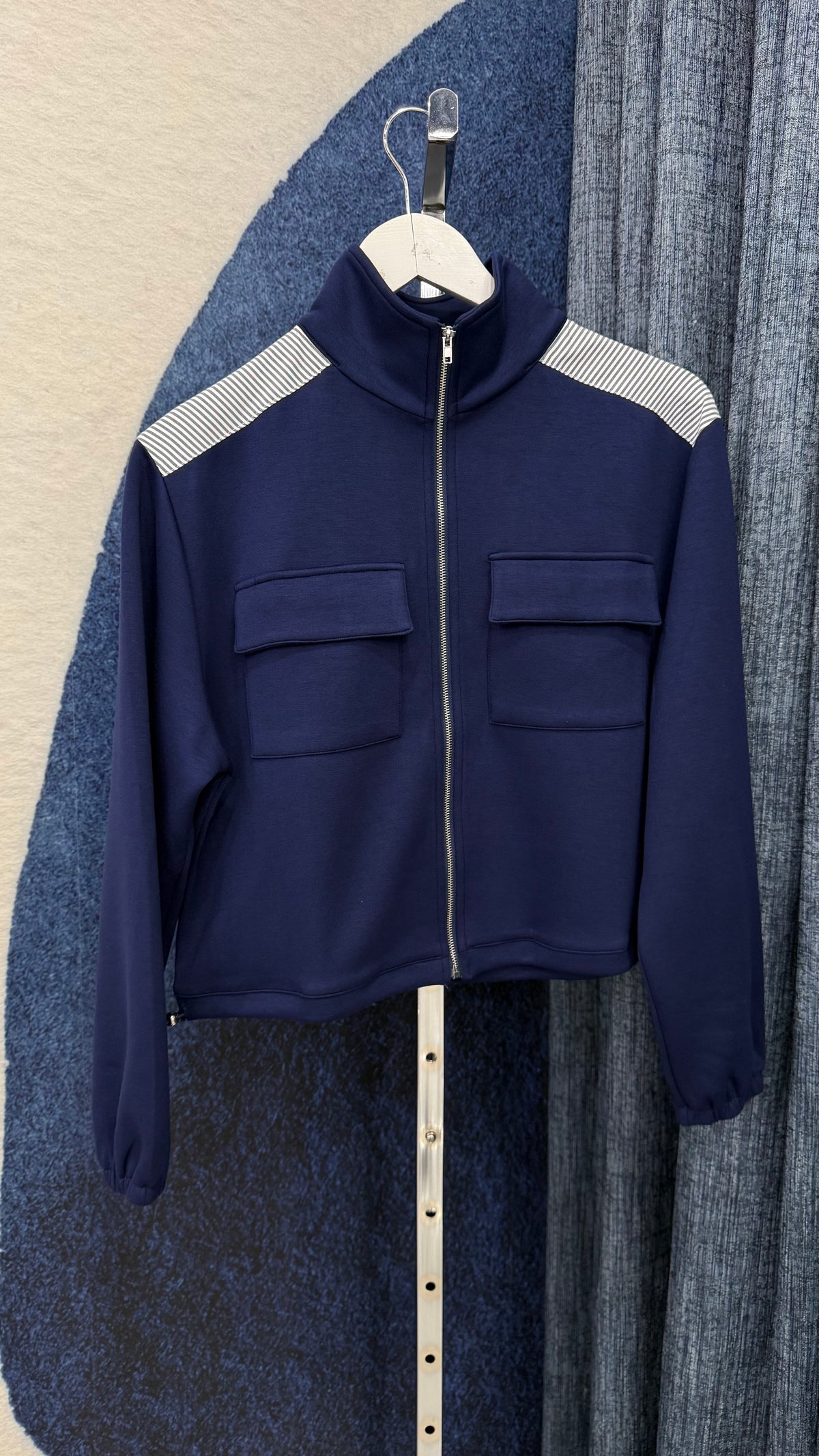 Cloud Contrast Zip Jacket & Pant Set Blue