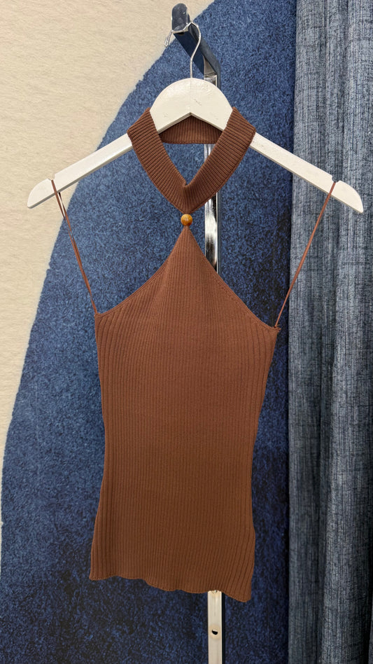 Halter Top Tank Brown