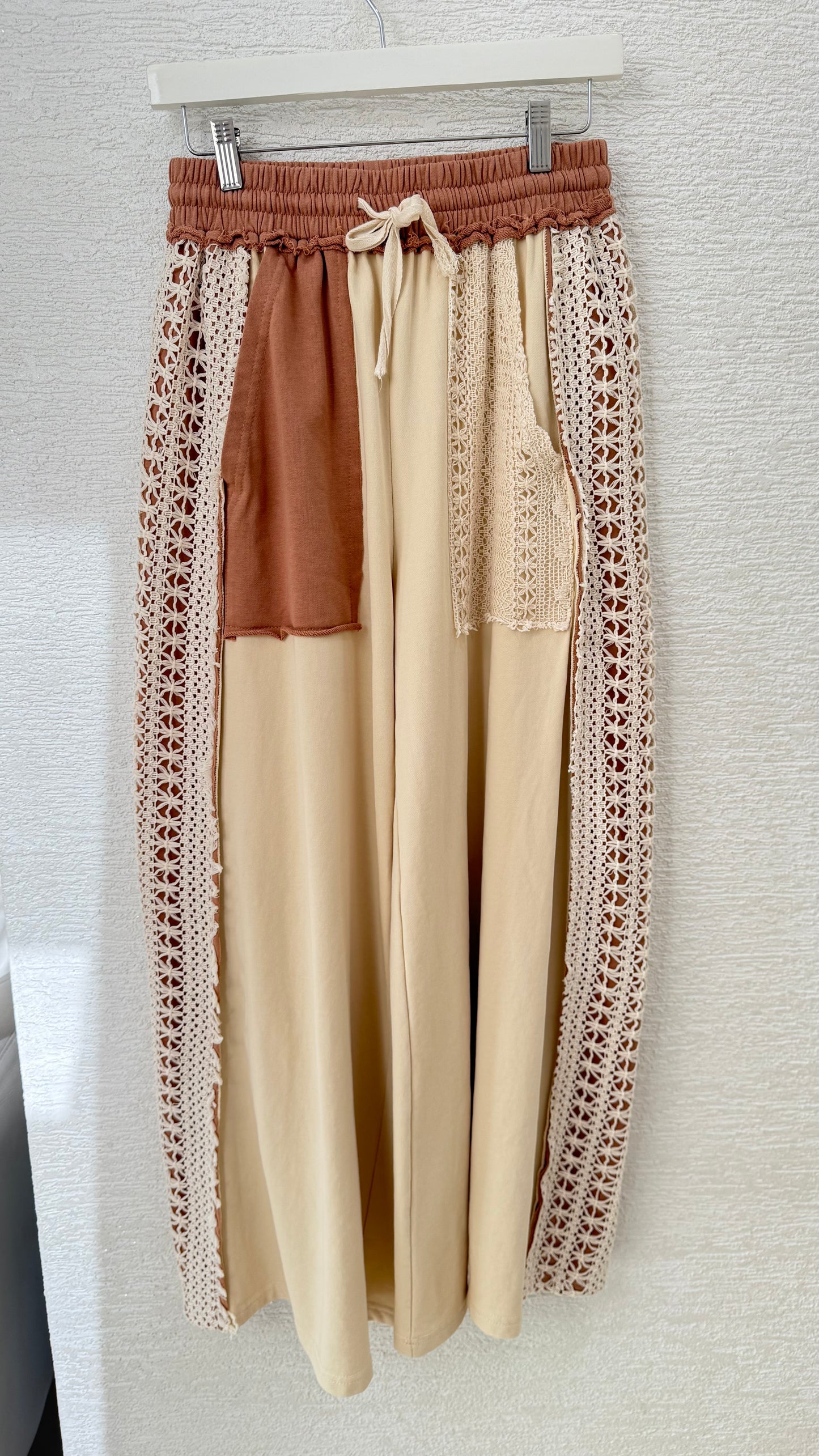 Lace Patch Pant Natural