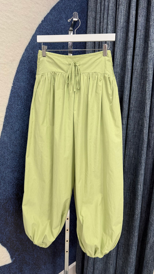 Balloon Leg Cotton Pant Light Olive