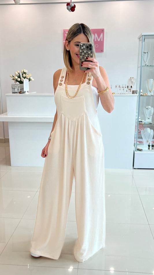 Textured Overall Ivory