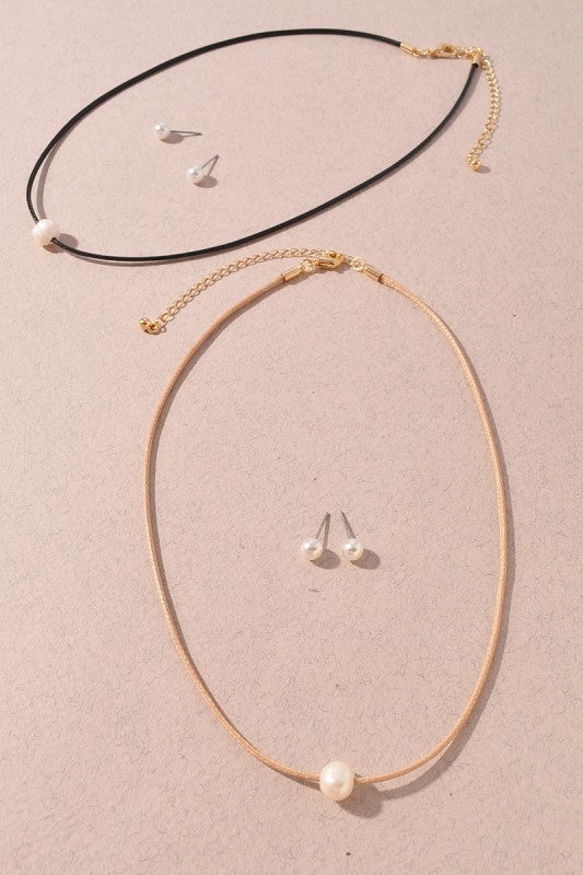 Pearl Pendant Necklace Set
