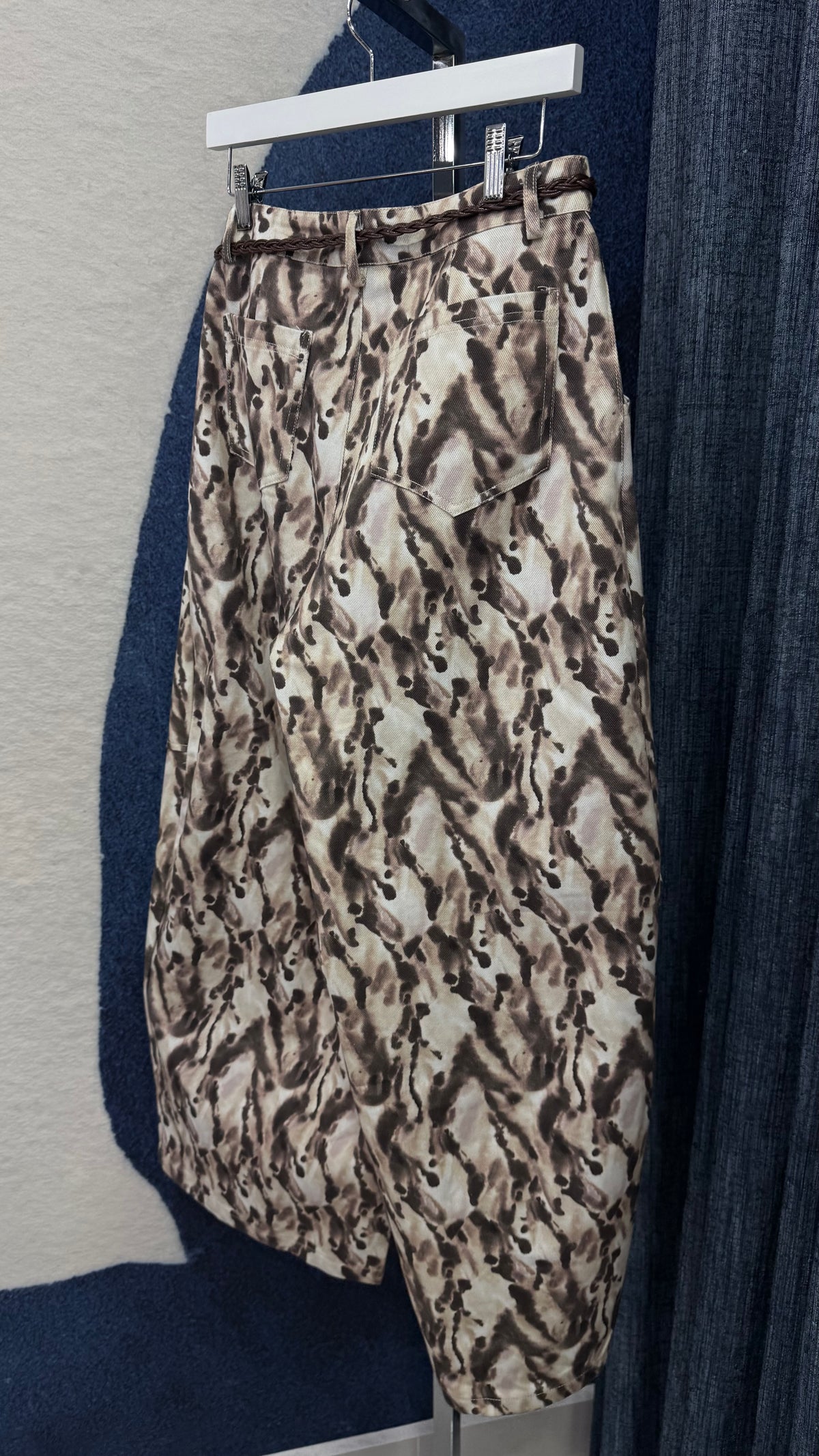 Printed Barrel Denim Pant