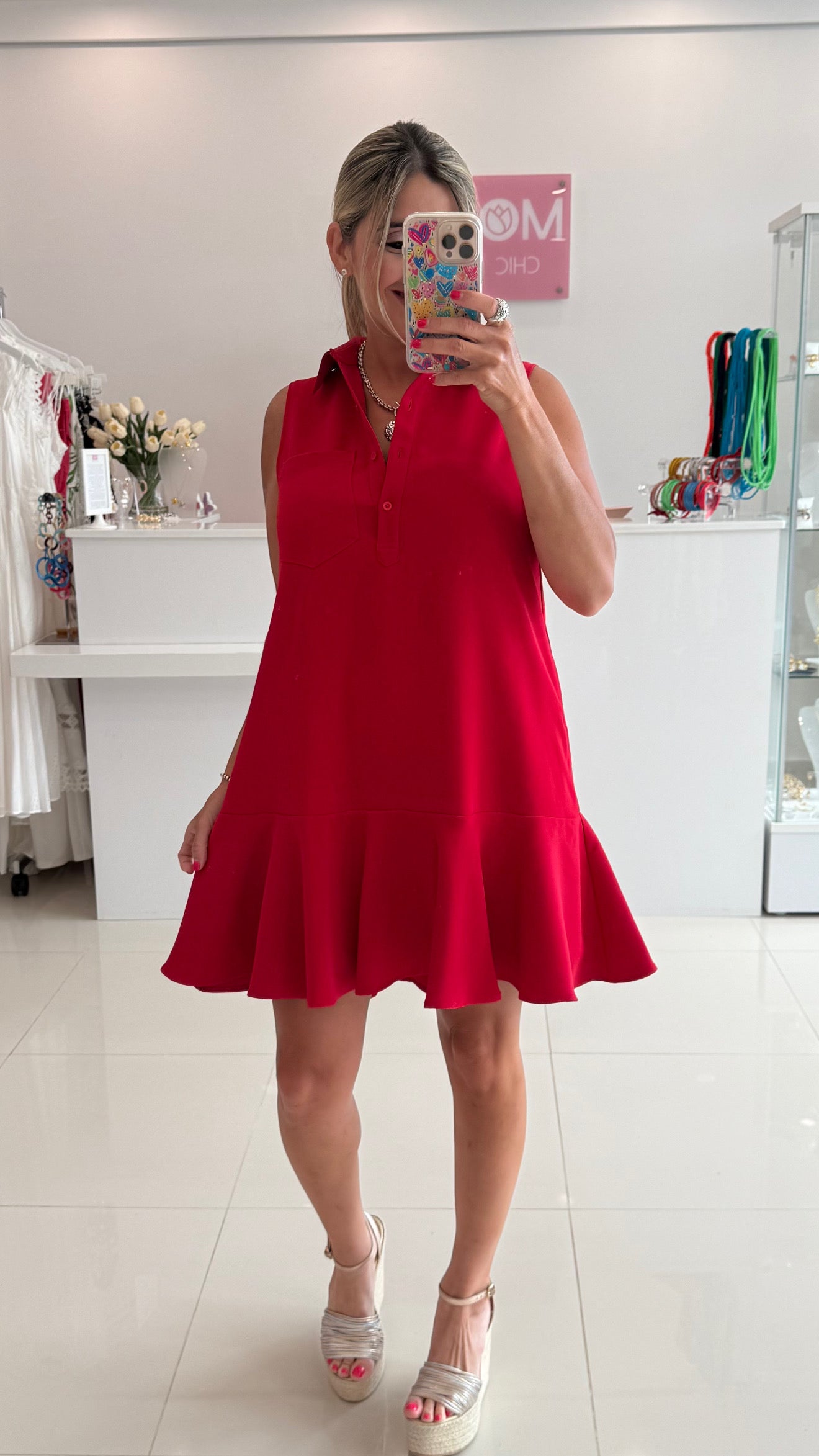 Sleeveless Dress Red