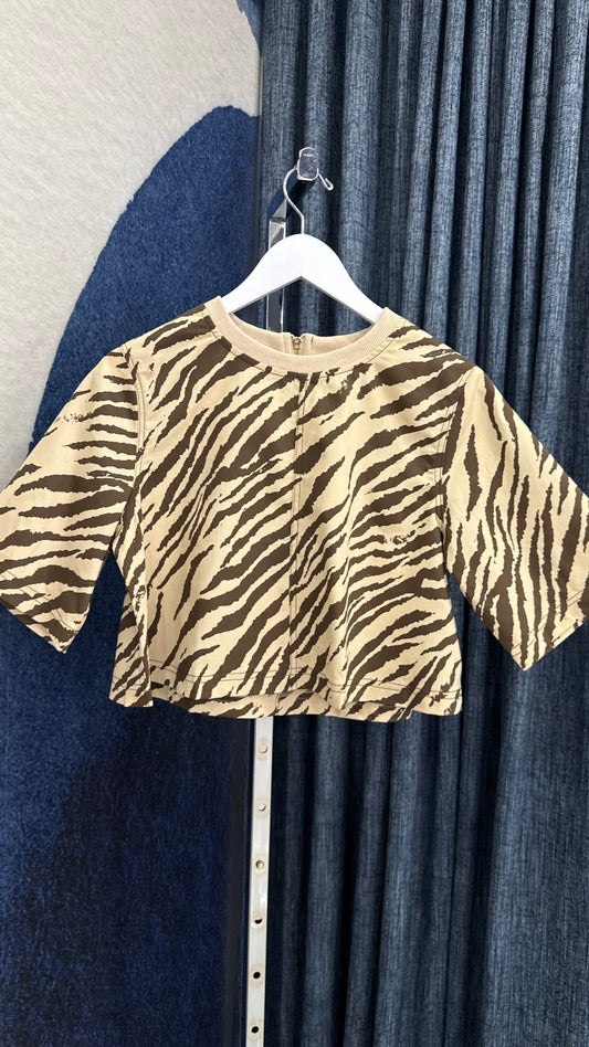 Ecru / Brown Zebra Top