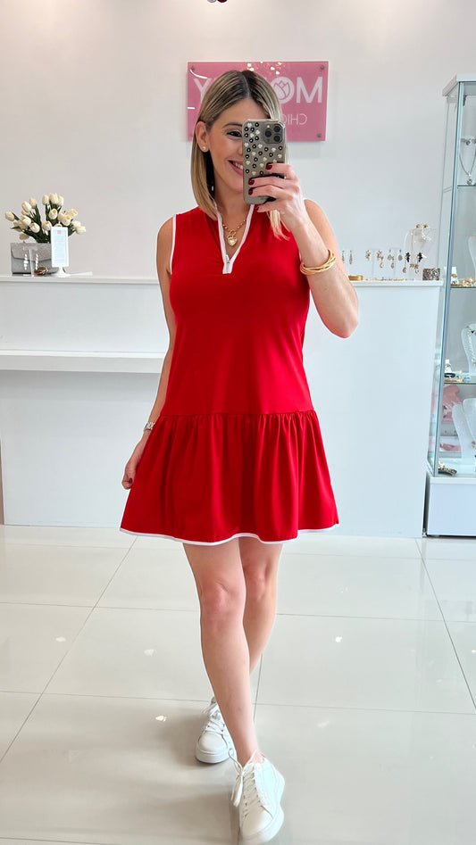 Romper Dress Red