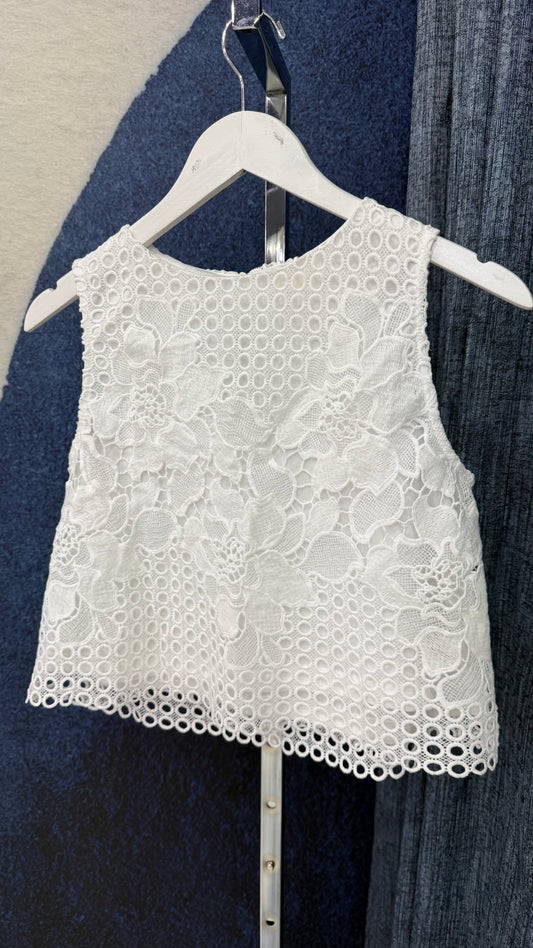 Embroidery Top White