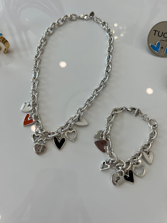 Necklace & Bracelet One Love Collection By Tucco - Silver