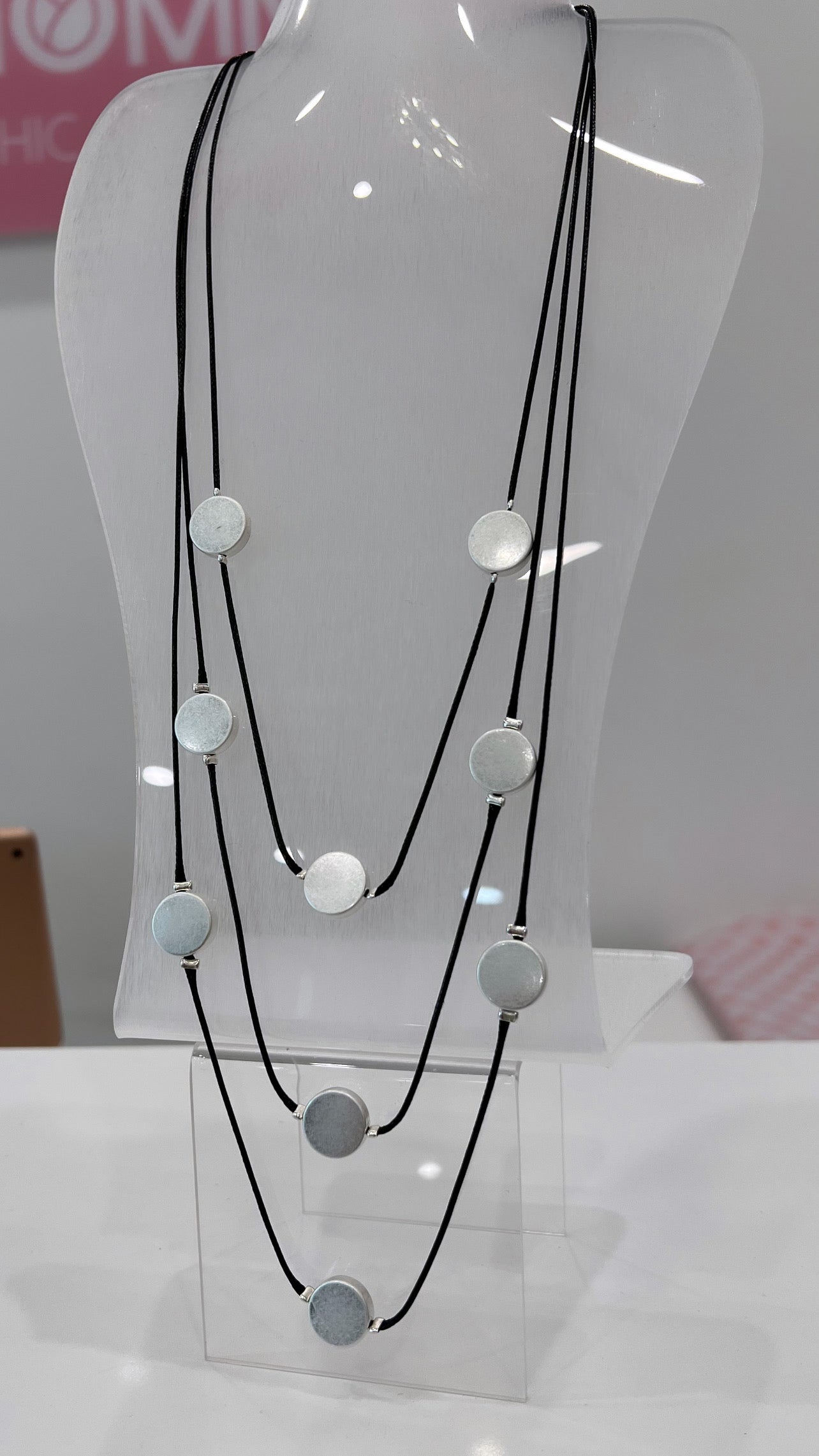 Layered Silver Dots Necklace