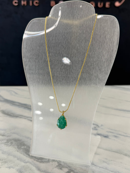 Esmerald Tear Drop Necklace