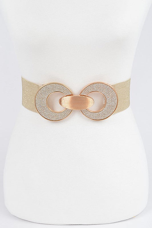 Rhinestone Buckle Elastic Belt