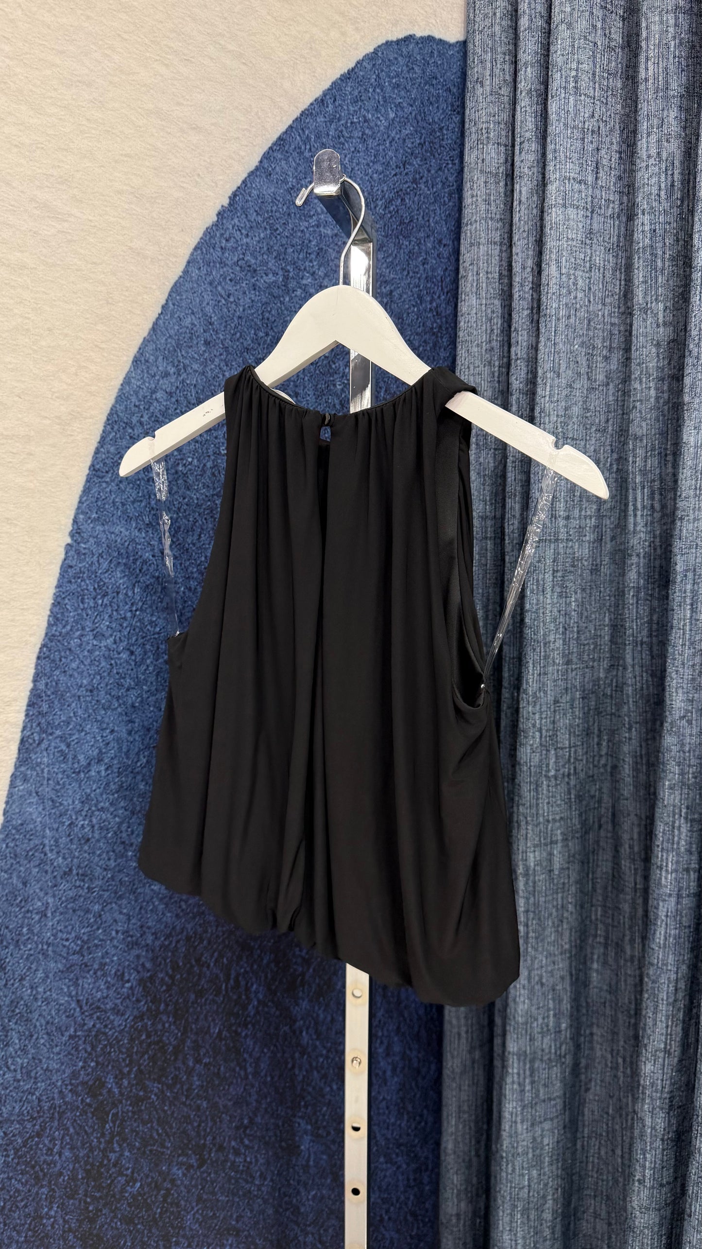 Bubble Sleeveless Top Black