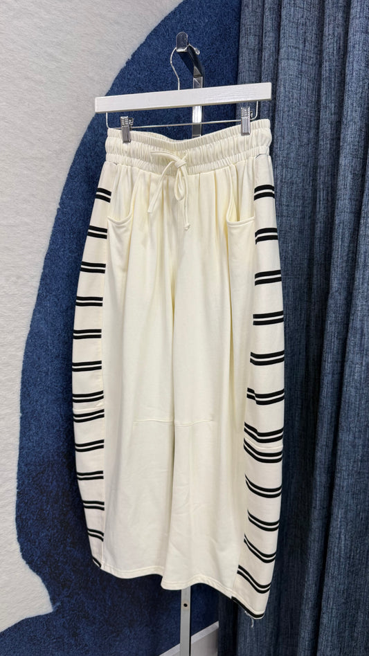 Barrel Pant Ivory / Stripe