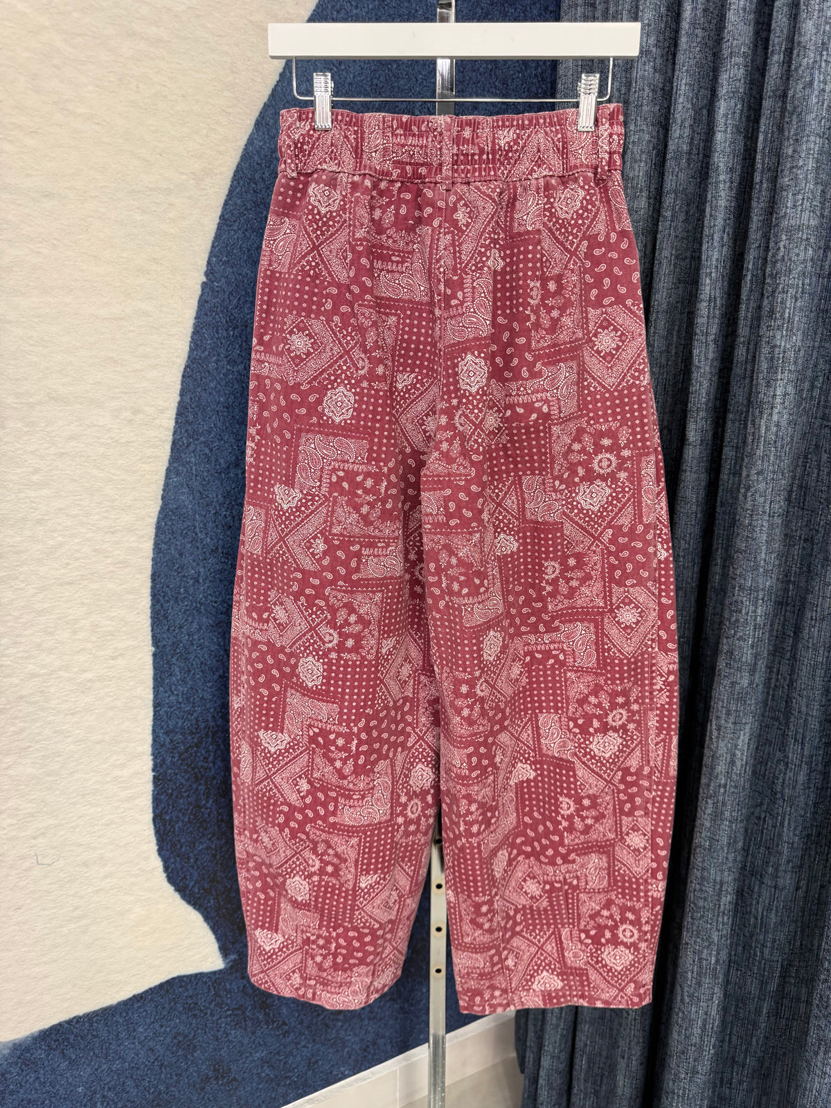 Bandana / Paisley Print  Denim Burgundy