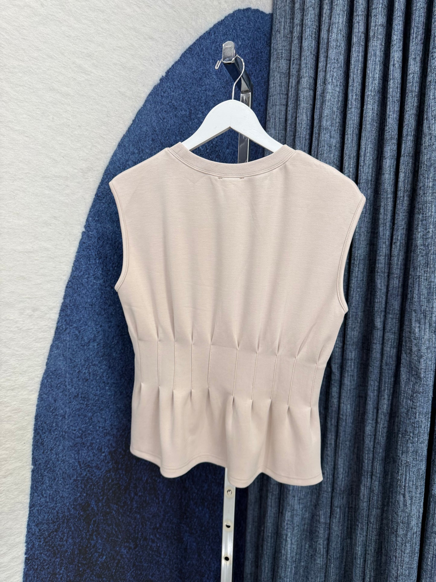 Peplum Knit Top Almond