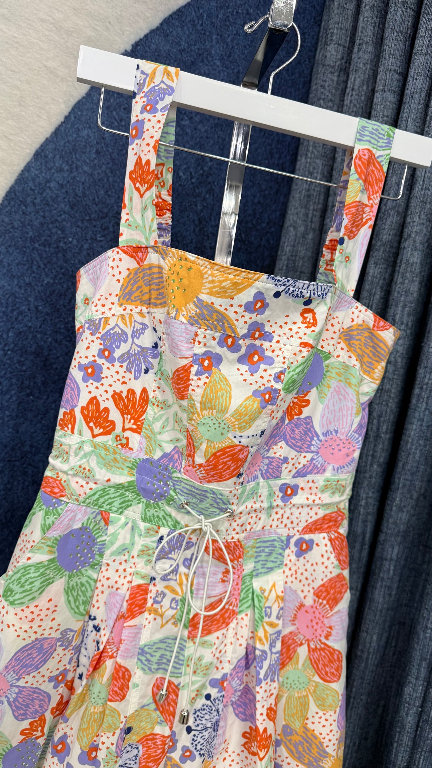 Floral Printed Jumpsuit With Drawstring