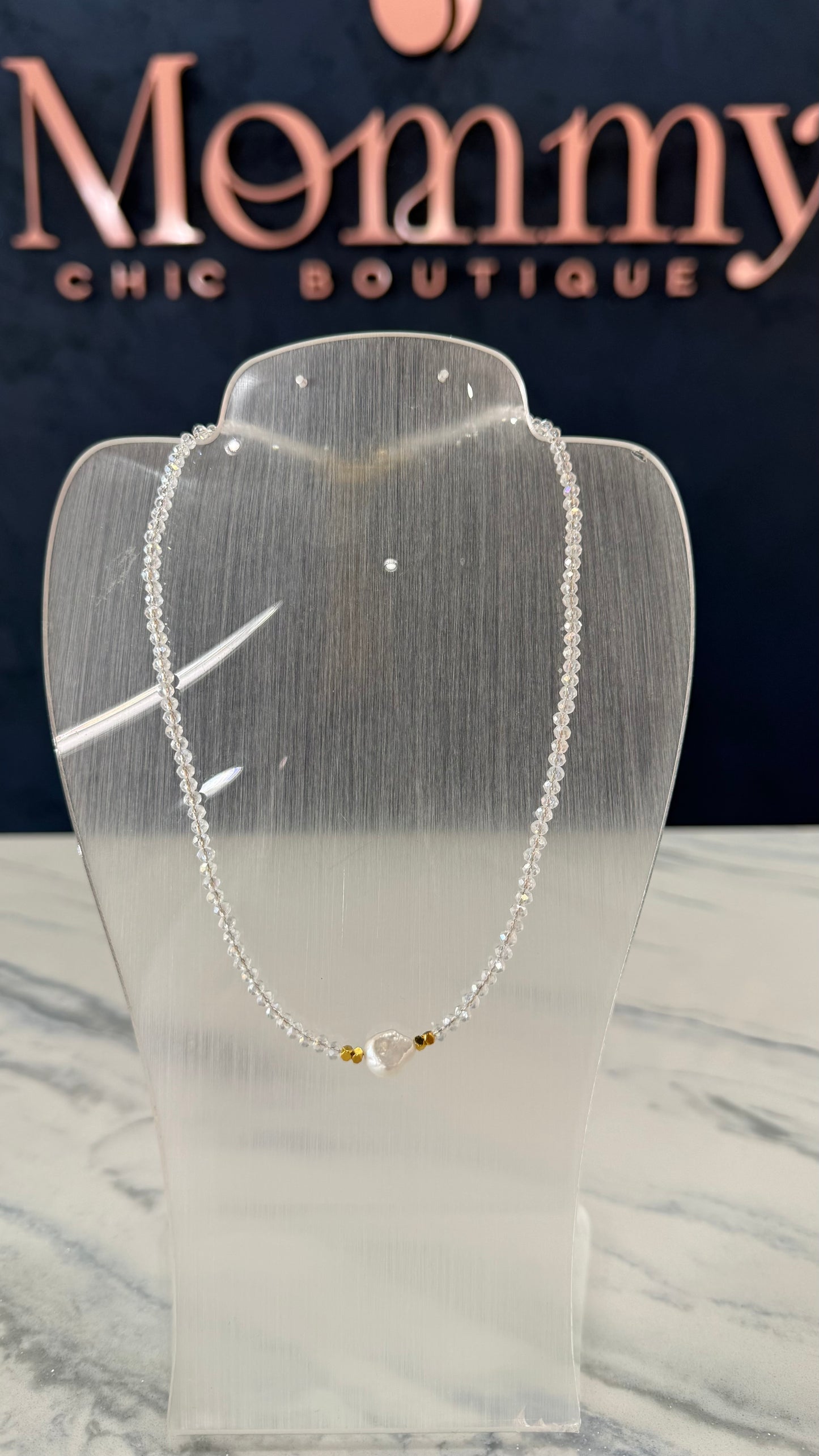 Beaded Necklace With Pearl