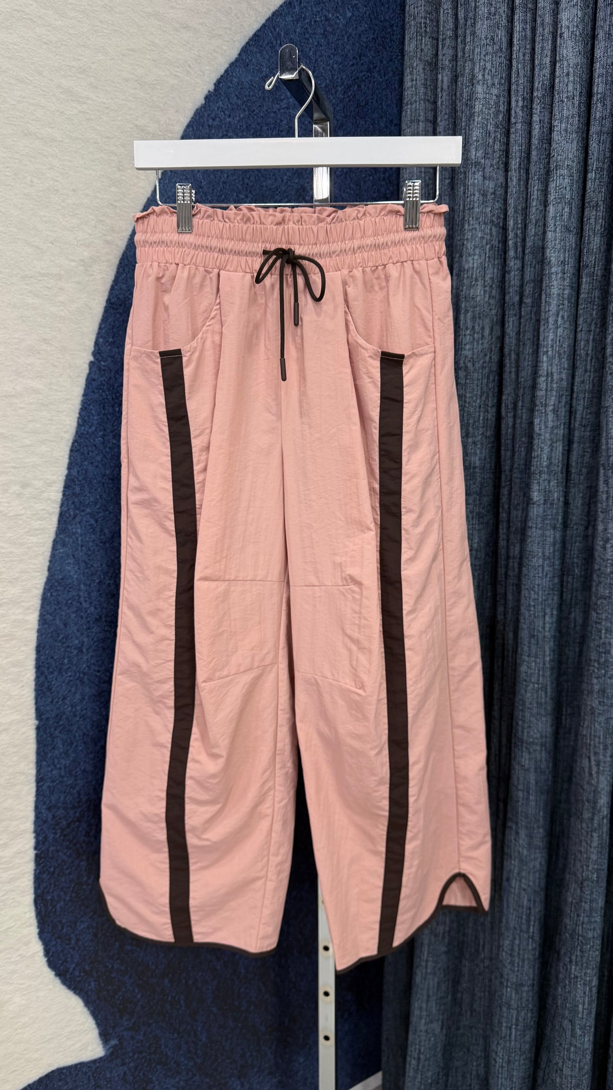 Barrel Leg Stipe Pant Dusty Pink
