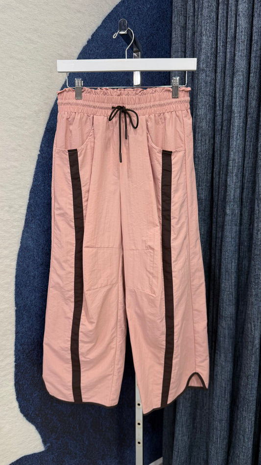 Barrel Leg Stipe Pant Dusty Pink