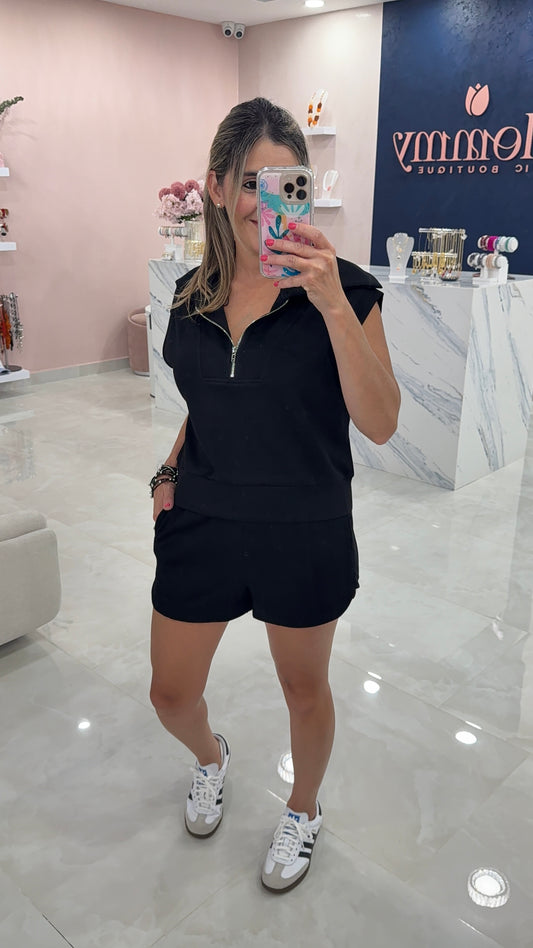 Top & Short Set Black