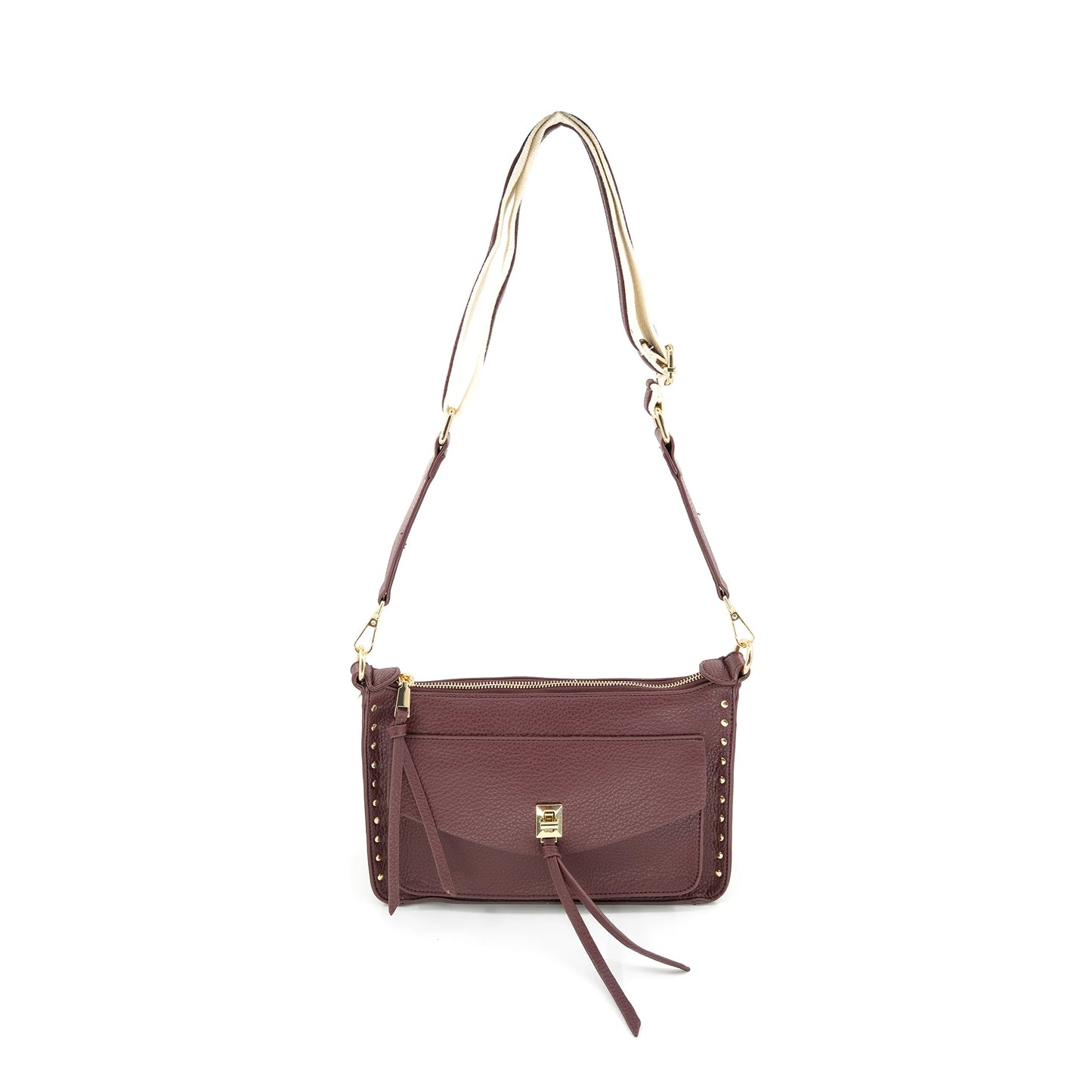 Pu Leather Studs Crossbody Bag